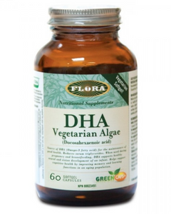 Flora DHA Vegetarian Algae, a source of the omega-3 fatty acid, docosahexaenoic acid, promotes healthy blood triglyceride levels. Flora’s DHA Vegetarian Algae also supports an infant’s healthy neural and vision development when consumed by the mother during pregnancy and breastfeeding.