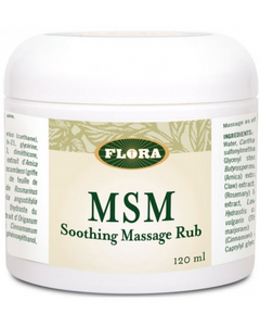 Looking for a natural solution to ongoing joint pain? Many sufferers think they either have to live with it, or resort to non-steroidal anti-inflammatory drugs (NSAIDs). Thankfully, Methyl sulfonyl methane (MSM) provides an alternative, and has been proven to help relieve joint pain. Flora MSM Soothing Massage Rub contains MSM as well as a mild blend of safflower oil, arnica, shea butter, and more, which can help bring a sense of well-being to sore joints through massage, naturally.