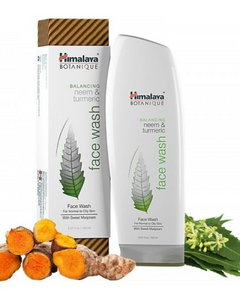 Himalaya Botanique Neem and Turmeric Face Wash brings balance back to your daily cleansing, with gentle, deep-cleaning ingredients that leave moisture behind, so you can enjoy clean, soothing clarity and comfort.  Known throughout history for its cleansing ability, Neem cleans oily skin and helps reduce occasional acne. Turmeric supports clear, healthy-looking skin and leaves you feeling clean and refreshed. And extracts from Vitamin E and Coconut Oil leave your skin feeling soft and moisturized after clean