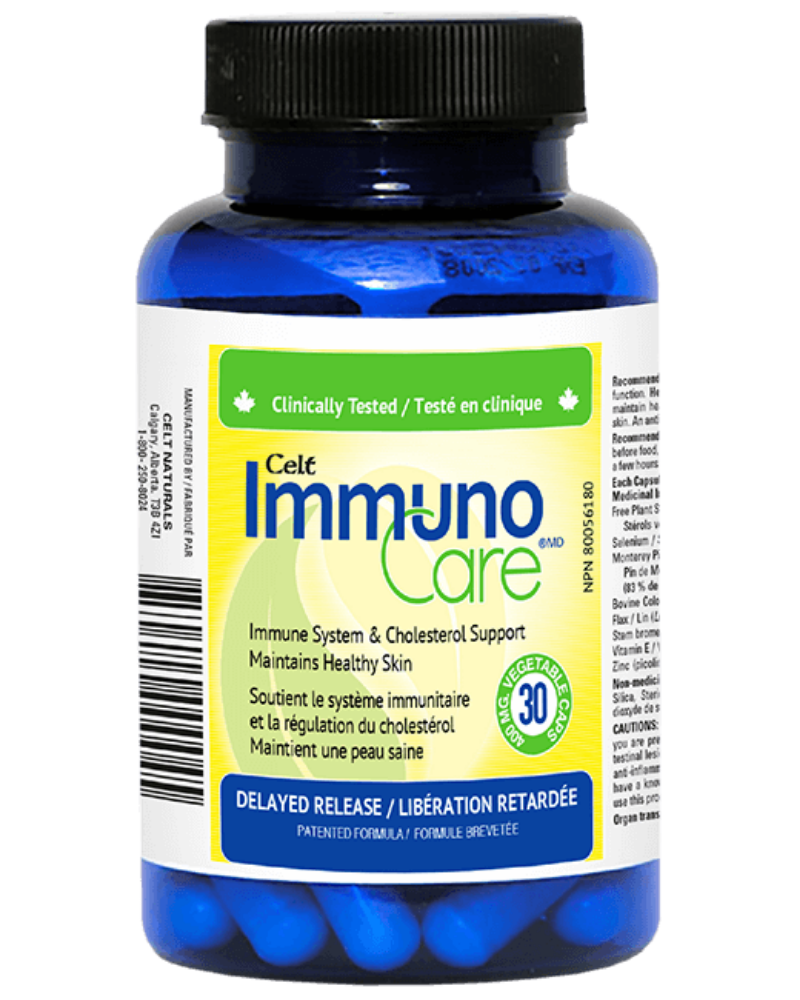 Celt Immuno-Care® is a patented and clinically tested, all-natural plant sterol and antioxidant supplement that regulates your immune system. Made in Canada.