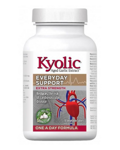 Our Extra Strength One Per Day is our highest potency formula in an easy to swallow caplet. KYOLIC is a unique aged garlic extract powder produced through a proprietary aging and extraction technique that dramatically improves the natural compounds in garlic and reduces the deleterious & malodorous component of garlic, allicin.