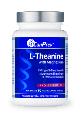 CanPrev - L-Theanine with Magnesium - 90 Vegetable Capsules -Promotes a restful, relaxed state without diminishing alertness. A product that soothes an anxious mind and at the same time helps you stay focused and productive.