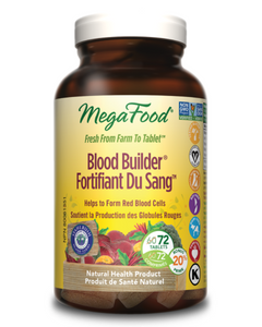 MegaFood Blood Builder is one of our top-selling products for a reason: it’s clinically shown to increase iron levels without common gastrointestinal side effects such as nausea or constipation. We make it with nourishing, whole foods, like beets and organic oranges, plus folic acid and B12 for healthy red blood cell production, and vitamin C to support iron absorption. It is safe to take on an empty stomach. 