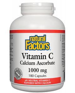 Natural Factors - CALCIUM ASCORBATE pH neutral Highly bioavailable and lasts longer in cells Enhances immune system Promotes wound repair Builds strong, healthy bones and teeth Powerful antioxidant Improves circulation and the appearance of varicose veins Gentle on the stomach Vitamin C is a powerful vitamin with infection-fighting properties, playing a large role in immune system function. Vitamin C is crucial for the formation of collagen, making this vitamin very important for wound repair, healthy gums,