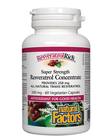 Natural Factors - Resveratrol Concentrate 500mg 60 Vegetarian capsules