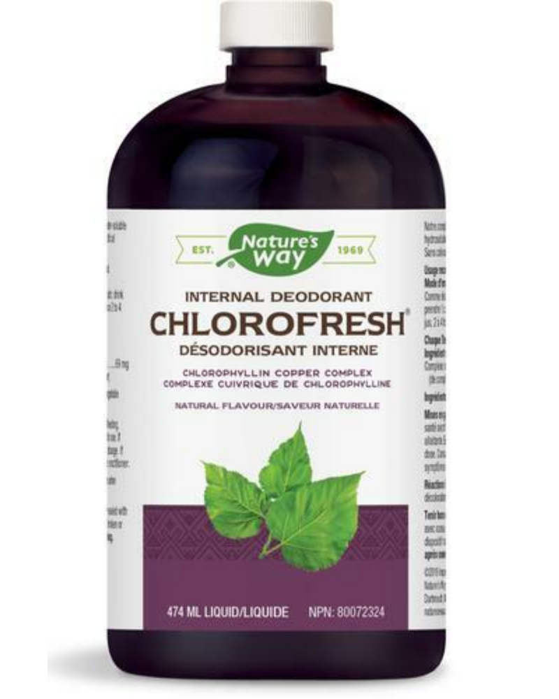 ﻿Chlorofresh is a liquid chlorophyll complex extracted from mulberry tree leaves that reduces digestive tract odours. It is safe, effective and easy-to-use. This natural flavoured liquid chlorophyll can also be used as a natural breath-freshening mouthwash.