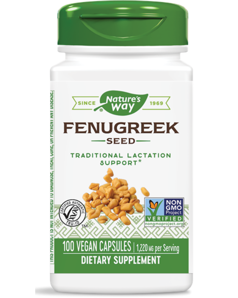 Nature's Way Fenugreek Seed is traditionally used as a lactagogue to increase breast milk production. Nature's Way Fenugreek Seed is Vegetarian, TRU-ID certified and non-GMO Project verified.