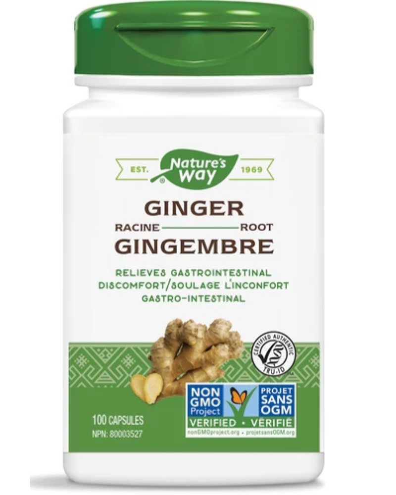 ﻿Nature's Way Ginger Root is traditionally used in Herbal Medicine to help relieve digestive upset including lack of appetite, nausea, digestive spasms, indigestion, dyspepsia, and flatulent colic (carminative). Nature's Way Ginger Root is Vegetarian, TRU-ID certified and non-GMO Project verified.