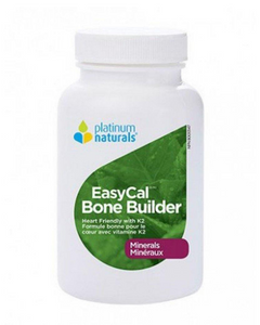 Platinum Naturals EasyCal Bone Builder is a heart friendly, easy to absorb bone-building product specifically formulated to deliver calcium and complementary nutrients to the bones. It contains a synergistic blend of vitamins, minerals and evening primrose. 