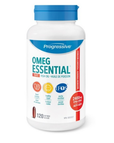 Progressive OmegEssential FORTÉ Maximum Strength Fish Oil is designed to provide a more therapeutic dosage intended to address specific health challenges. This includes promoting healthy mood balance, supporting cardiovascular health, reducing serum triglycerides and easing the pain of Rheumatoid Arthritis.  Each serving provides 1,600mg of EPA and 800mg of DHA in a balanced 2:1 ratio. It also includes a family of support nutrients designed to naturally enhance your body’s ability to process and utilize the