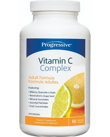 Progressive Vitamin C Complex is formulated for optimal absorption and antioxidant protection with 7 vitamin sources, 8 fruit extracts and 7 support nutrients