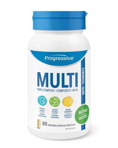 Progressive MultiVitamins for Active Men is designed for men on the go. Whether you exercise, work long hours, raise a family or any combination of the above, your body needs the support of an Active MultiVitamin formula.