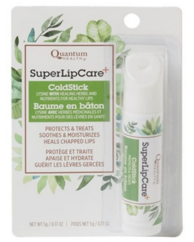 Quantum Health Super LipCare+ ColdStick has lysine and healing herbs and nutrients for healthy lips.
