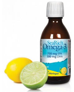 Natural Factors SeaRich Omega-3 is the most delicious fish oil around! Made using the freshest, highest quality omega-3 fish oil, each teaspoon (5 mL) provides 750 mg EPA and 500 mg DHA in great-tasting, easily absorbed triglyceride form, helping support brain function and cardiovascular health. Lemon Meringue Flavour.