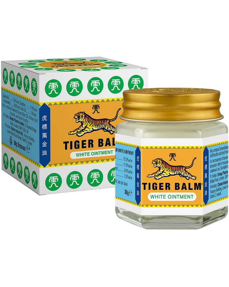 The classic Tiger Balm ointment which many of us grew up with. It is often used for headache remedies. Count on this family favorite to soothe a variety of ailments like stuffy nose, flatulence and itch due to insect bites. Gently rub over the affected area to allow its herbal formulation to soothe headaches, stuffy nose and other discomforts quickly and effectively.