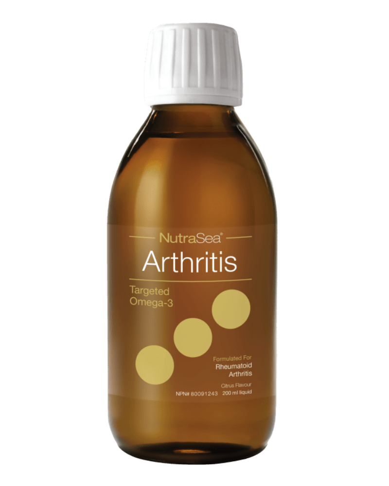 In conjunction with conventional therapy, Targeted Omega-3 NutraSea Arthritis helps to reduce the pain of Rheumatoid Arthritis in adults. Available in delicious citrus flavour. 2800 mg of EPA+DHA per 1.5 teaspoons.