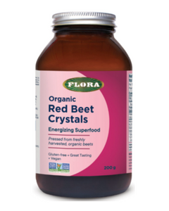 Flora Red Beet Crystals are produced with the utmost care. Pressed from the juice of freshly harvested organic beets, Flora Red Beet Crystals are instantly soluble and provide an easy and delicious way to enjoy the goodness of beets.