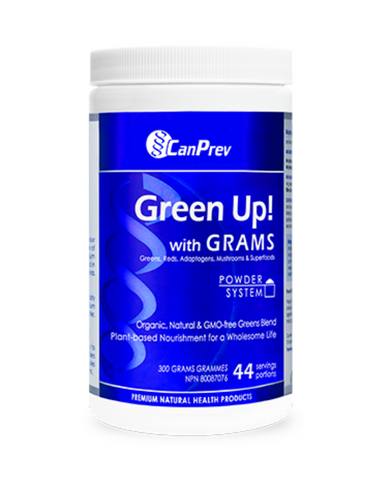 Green Up! is the first and only formulation of its kind to combine the raw power of greens, red fruits and superfoods (like spirulina, chlorella, acai and goji), then augment it with a potent dose of immune-boosting mushrooms and fatigue-fighting adaptogenic herbs.