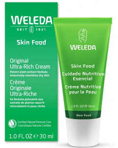 Weleda Skin Food Original Ultra-Rich Cream is great for dry and rough skin. This product intensely hydrates and cares for the skin. Ultra-moisturizing, pure lanolin and organic pansy nourishes and soothes dry and damaged skin. A precious essential oil blend of lavender, rosemary and sweet orange oil refresh the skin and the senses. Apply this whole body cream to your skin anytime, with special attention to extra dry areas, such as the feet, hands and elbows.
