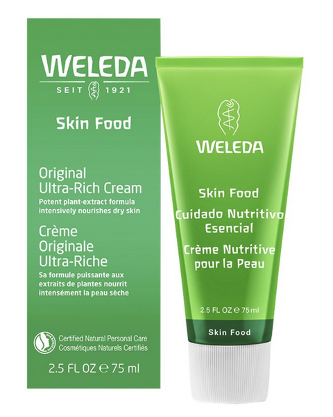 Weleda Skin Food Original Ultra-Rich Cream is great for dry and rough skin. This product intensely hydrates and cares for the skin. Ultra-moisturizing, pure lanolin and organic pansy nourishes and soothes dry and damaged skin. A precious essential oil blend of lavender, rosemary and sweet orange oil refresh the skin and the senses. Apply this whole body cream to your skin anytime, with special attention to extra dry areas, such as the feet, hands and elbows.