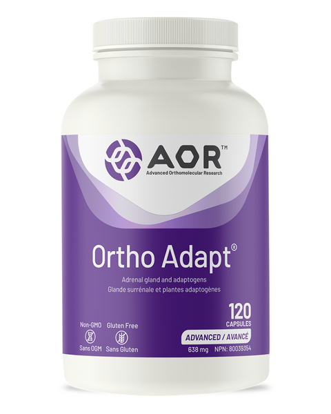 Ortho Adapt® is AOR’s premium antistress formula, containing adrenal gland extract, adaptogenic botanicals ashwagandha, Rhodiola, licorice and Siberian ginseng, and vitamins C and B5. Adrenal gland extract provides a time-tested way of providing key factors directly to the adrenal glands (a.k.a. the “anti-stress” glands) in a way that single nutrients and botanicals cannot. As one of AOR’s best-selling formulas, the proof is in the results shown with improved energy and better stress coping abilities.