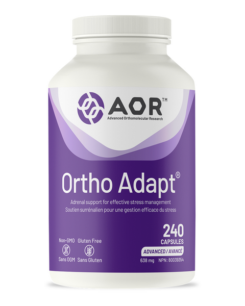 Ortho Adapt® is AOR’s premium antistress formula, containing adrenal gland extract, adaptogenic botanicals ashwagandha, Rhodiola, licorice and Siberian ginseng, and vitamins C and B5. Adrenal gland extract provides a time-tested way of providing key factors directly to the adrenal glands (a.k.a. the “anti-stress” glands) in a way that single nutrients and botanicals cannot. As one of AOR’s best-selling formulas, the proof is in the results shown with improved energy and better stress coping abilities.