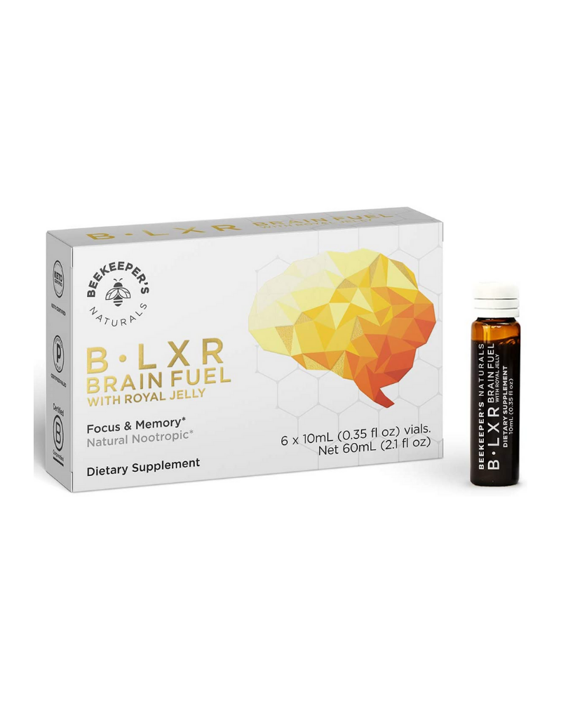 B.LXR Brain Fuel is a powerful nootropic formula containing natural compounds to help enhance memory, performance, and cognition. Whether you have an exam, presentation, sporting event, work project, or just want to feel more awake without caffeine, B.LXR is a mighty combination of supplements in the form of a shot to biohack and nourish one of your most vital organs, your brain.