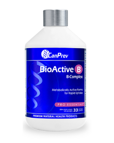 CanPrev’s BioActive B is a complete source of B vitamins your body needs to support energy, immune function, liver health, metabolism and countless other metabolic processes that are essential for optimal health. They are delivered in their preferred, bioactive forms to help keep pace with demand. These body-ready B vitamins are especially needed during times of physical and mental stress.
