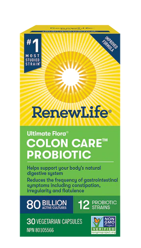 Renew Life - Ultimate Flora Colon Care Probiotic 80 Billion - Shelf Stable 30 capsules