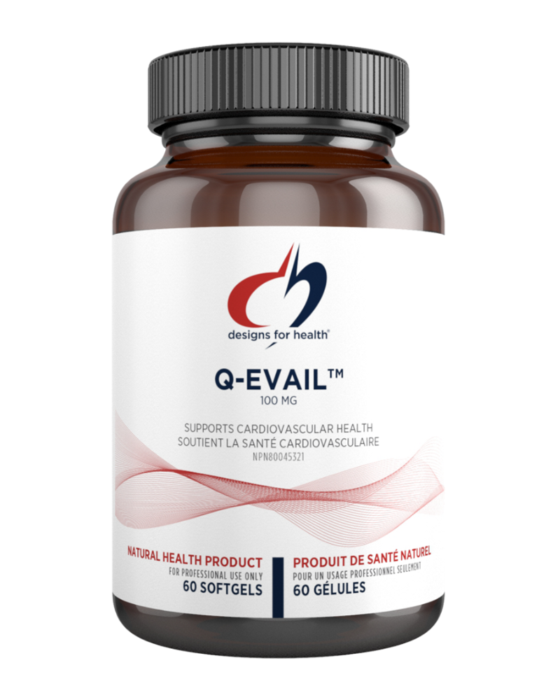 Q-Evail® 100 offers 100 mg of highly bioavailable ubiquinone coenzyme Q10 (CoQ10) in easy-to-swallow softgels. It is manufactured via a proprietary emulsification process that uses all natural ingredients, including DeltaGold® tocotrienols, medium-chain triglycerides (MCT), and lecithin, and it is free of polysorbates, castor oil, and polyoxyethylated chemicals.