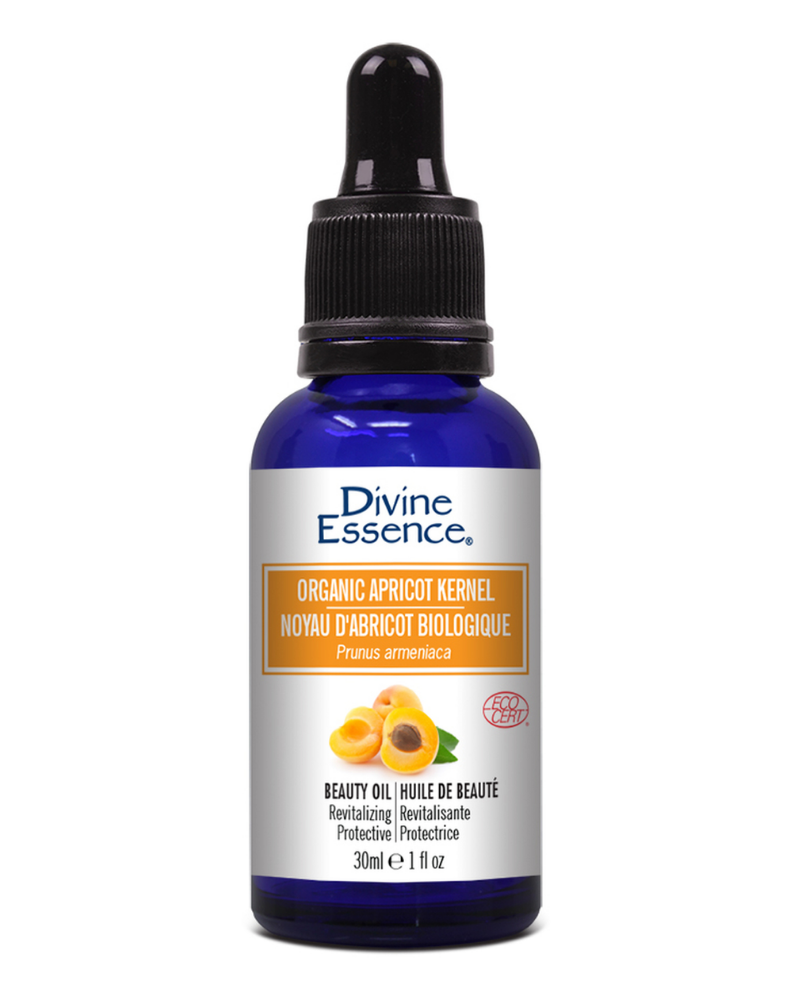 Divine Essence Apricot Kernel Beauty Oil revitalizes, protects, tones and brightens the look of skin.  To revive and clarify the skin, Apricot beauty oil is ideal.  An excellent fighter against weather extremes, its light, fluid and non-greasy texture allows rapid absorption by the skin. Useful for all skin types.