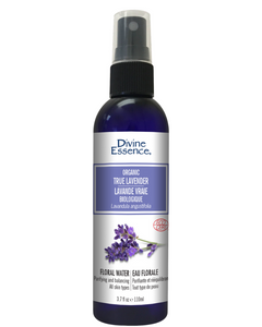 Divine Essence - Organic True Lavender Floral Water  Purifying and balancing beauty tonic. Lavander floral water hydrates and restores skin balance. Protects the skin’s moisture barrier from dryness caused by sun exposure.
