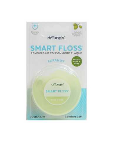 There's no other floss quite like Smart Floss! It is clinically proven to remove up to 55% MORE plaque than regular flosses. It stretches and expands into interdental spaces to clean better. This high-performance floss is suitable for everyone - people with tight spaces, wider spaces...even braces.  This revolutionary floss is also  gentler on gums because it is cushion-soft and can stretch. Unlike those other flosses with no spring that can often hurt gums...and fingers!  Even electric or manual flossers w