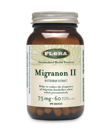 Approximately 11% of adults in Western countries are affected by headaches and Flora Migranon II offers a solution to reclaiming the quality of your life back. Each softgel capsule contains 75 mg of Petadolex butterbur root extract (36:1) equivalent to 2.7 g of butterbur root which is clinically-proven to reduce the frequency and intensity of migraines when taken preventatively.