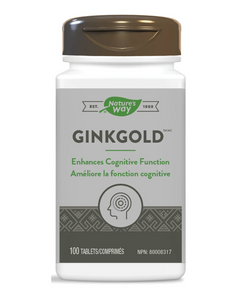 Nature's Way Ginkgold, Ginkgo Biloba standardized extract, helps to enhance cognitive function.