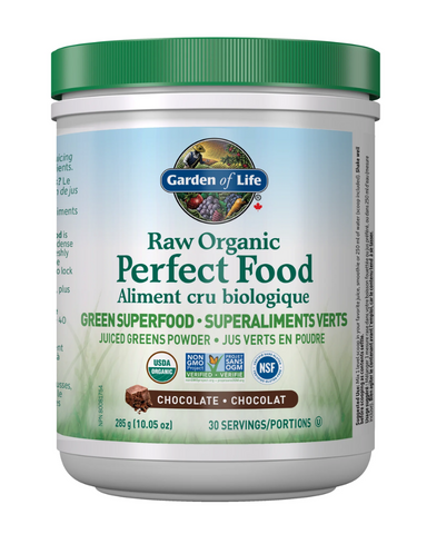 Garden of Life maximizes nutrient density by JUICING grasses, then using low-temperature drying to create powders for six times more concentration. Raw Organic Perfect Food® is packed with the power of 40 nutrient dense, RAW, Certified USDA Organic juiced greens, sprouts and vegetables with no fillers or added sugars. Raw Organic Perfect Food® is also grown by our family farmers on organic farms in Utah.