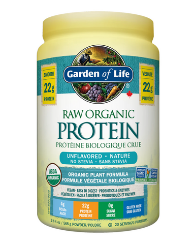 Raw Organic Protein is a Certified Organic, Non-GMO Project Verified raw vegan protein powder made with 13 raw sprouted proteins delivering 22g of protein with a complete profile of all the essential amino acids along with added fat-soluble vitamins, probiotics and enzymes. It is the highest quality alternative to soy, whey and milk protein, making it a great protein for those with sensitivities to milk and other proteins.