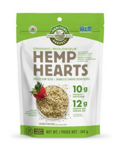 Shelling the hemp seed reveals the most nutritious and tender part of the seed: the heart. Ready to eat right out of the bag, Manitoba Harvest hemp hearts offer nutrition seekers a simple and delicious ingredient that adds plant protein and nutrients to any recipe or meal.  