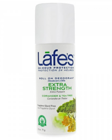 Lafe's deodorant in a convenient roll-on formula. Our tea tree oil scented deodorant is made with tea tree essential oil that fights odor causing bacteria without the use of harmful chemicals. Lafe's roll-on deodorants have been honored with several awards, including Natural Solutions “Beauty with a Conscience” award two years in a row.