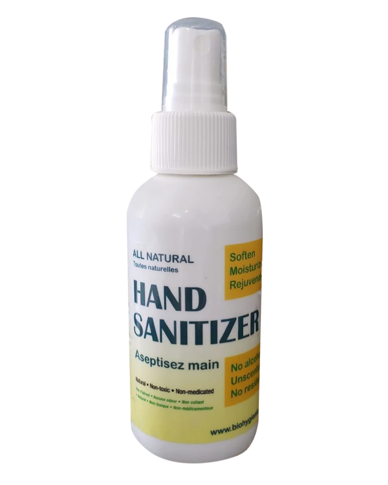 100% CANADIAN - No alcohol, non-toxic, non-irritant on eyes or mouth, gentle on hands, safe for children. Flavorless, odorless, no residue.   Hypochlorous Acid, the active ingredient in Liberty Naturals products, has antibacterial/antiviral properties.