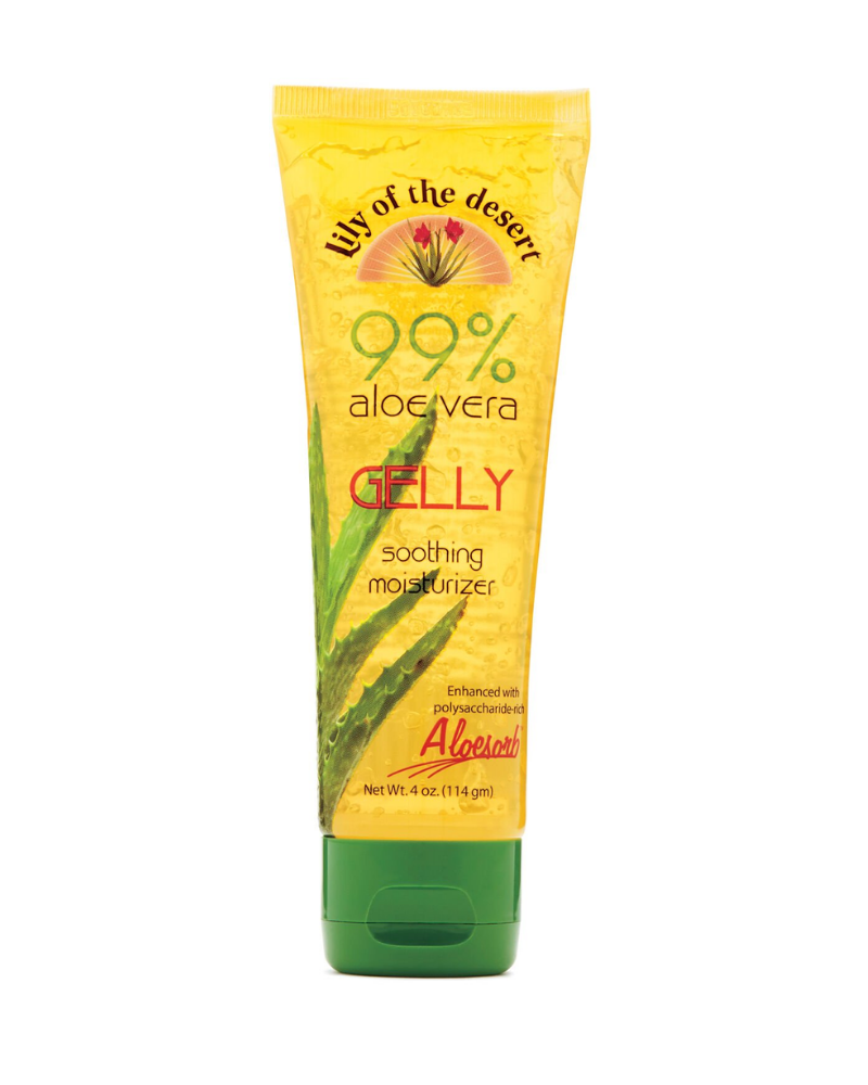 Lily of the Desert’s 99% Aloe Vera Gelly is free from artificial color and fragrance, and provides relief from sunburns, minor cuts, burns, insect bites, cold sores, rashes, and other skin irritations. It can also be used as a soothing moisturizer for sensitive skin.