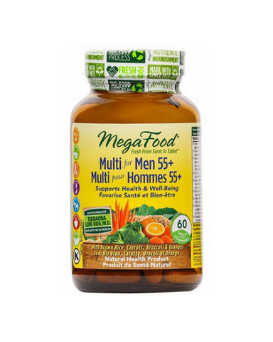 MegaFood® Multi for Men 55+ is formulated by award-winning integrative medical physician, Tieraona Low Dog, M.D., specifically for men over the age of 55 who want a multi without iron, iodine or vitamin K (for those required to avoid these nutrients) that supports their optimal health and wellbeing.