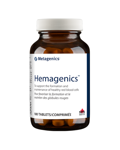 Hemagenics is a hematinic formula comprised of iron designed to be highly absorbable, succinic acid, glycine, folate, and vitamins B6 and B12.*