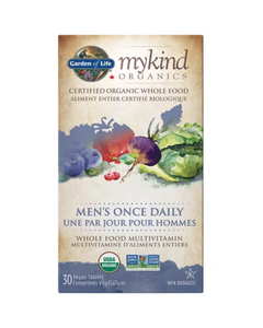 Made exclusively with organic foods and herbs, just one clean tablet daily provides 19 essential vitamins and minerals with no added iron. Additionally, it delivers vitamin B-12 ( 200% DV) as methylcobalamin and is formulated to meet men’s specific energy needs and to support heart health.