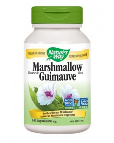 ﻿Marshmallow is known for its mucilaginous qualities.  Soothes Mucous Membranes.  Traditionally used in herbal medicine as a demulcent to relieve the irritation of the oral and pharyngeal mucosa and associated dry cough.