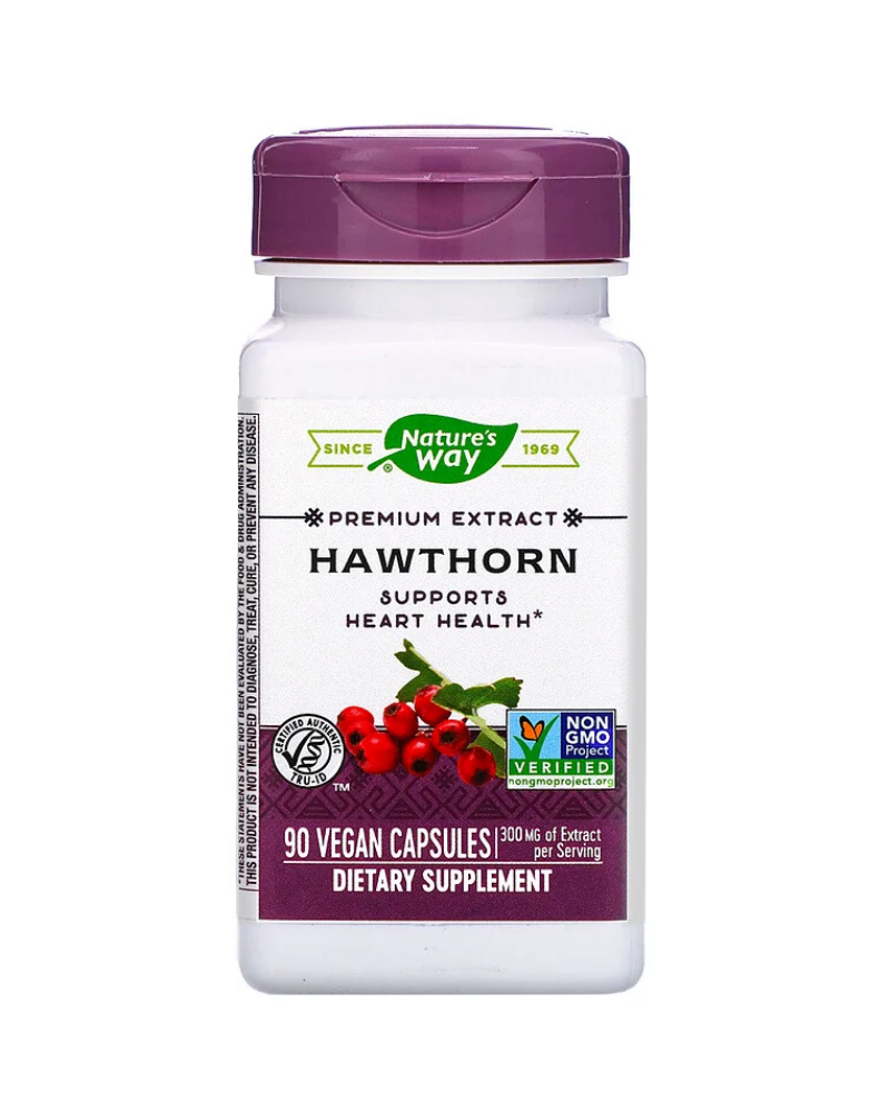 Nature's Way Hawthorn Standardized Extract is used in herbal medicine to help maintain and/or support cardiovascular health. Nature's Way Hawthorn is Vegetarian.
