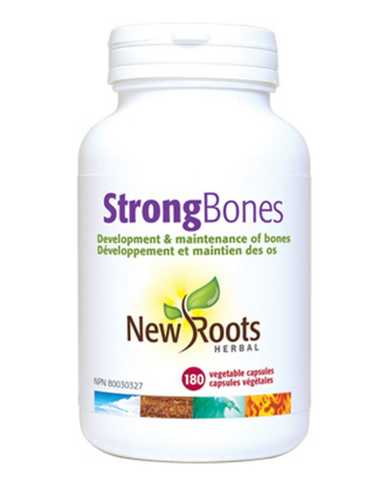 Strong Bones helps you build and maintain stronger bones. Strong Bones contains the proper form of calcium (MCHA) from New Zealand, with cofactors for immediate absorption for the prevention of osteoporosis.
