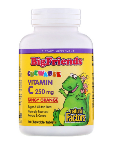 Big Friends children’s vitamins are back in a big way, and now better than ever. Big Friends Chewable Vitamin C from Natural Factors is a fun and delicious way for children to keep their antioxidant intake up and their bones, cartilage, teeth, and gums healthy. Children love the tangy orange flavour, while the naturally low acid content protects teeth and tummies.