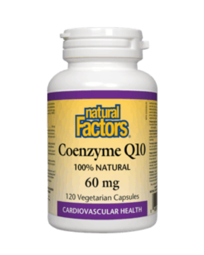Coenzyme Q10 is a vitamin-like essential nutrient that helps increase levels of cellular energy production and is required by every cell in our body. Known to support cardiovascular health and cellular vigour. Natural Factors Coenzyme Q10 30 mg is 100% natural, consisting only of the trans isomer identical to the body’s own CoQ10.