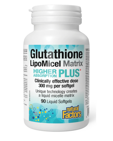 Natural Factors Glutathione LipoMicel Matrix delivers an enhanced source of the antioxidant glutathione to protect your body from the oxidative damage caused by free radicals. Glutathione is considered an “anti-ager” used by the body to defend against free radical damage and is found in high amounts in the liver.
